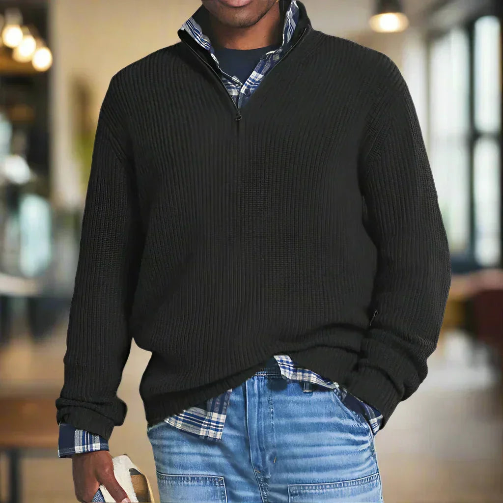 Bryan™ | Zip Collar Knit Sweater