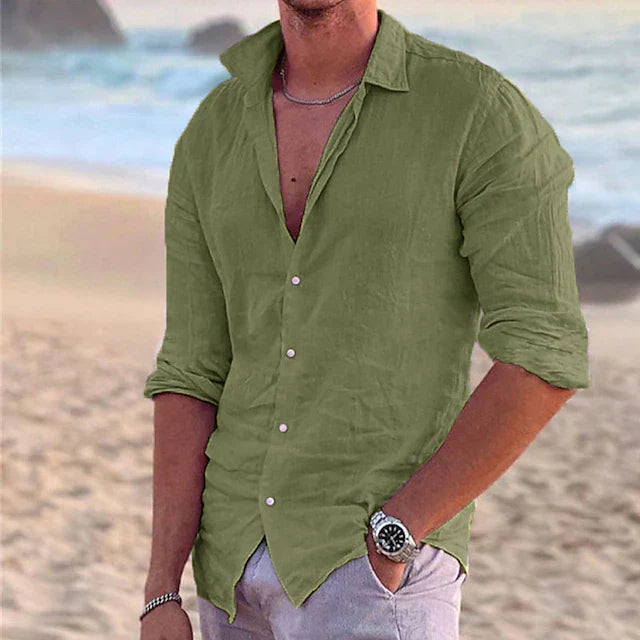 Jaxon | Men's Linen Shirt – Lightweight Cotton Blend, Casual Comfort